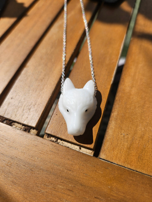 Calcite Wolf Necklace