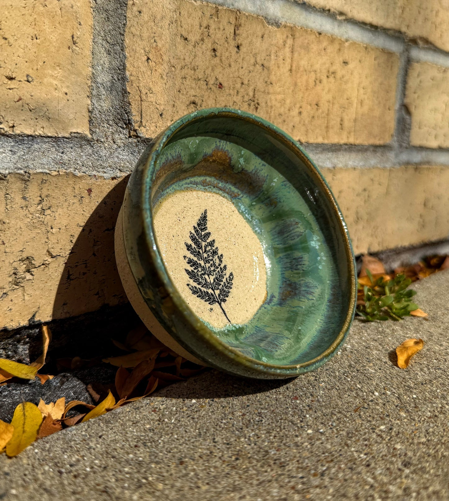 Green Leaf Pottery Trinket Dish