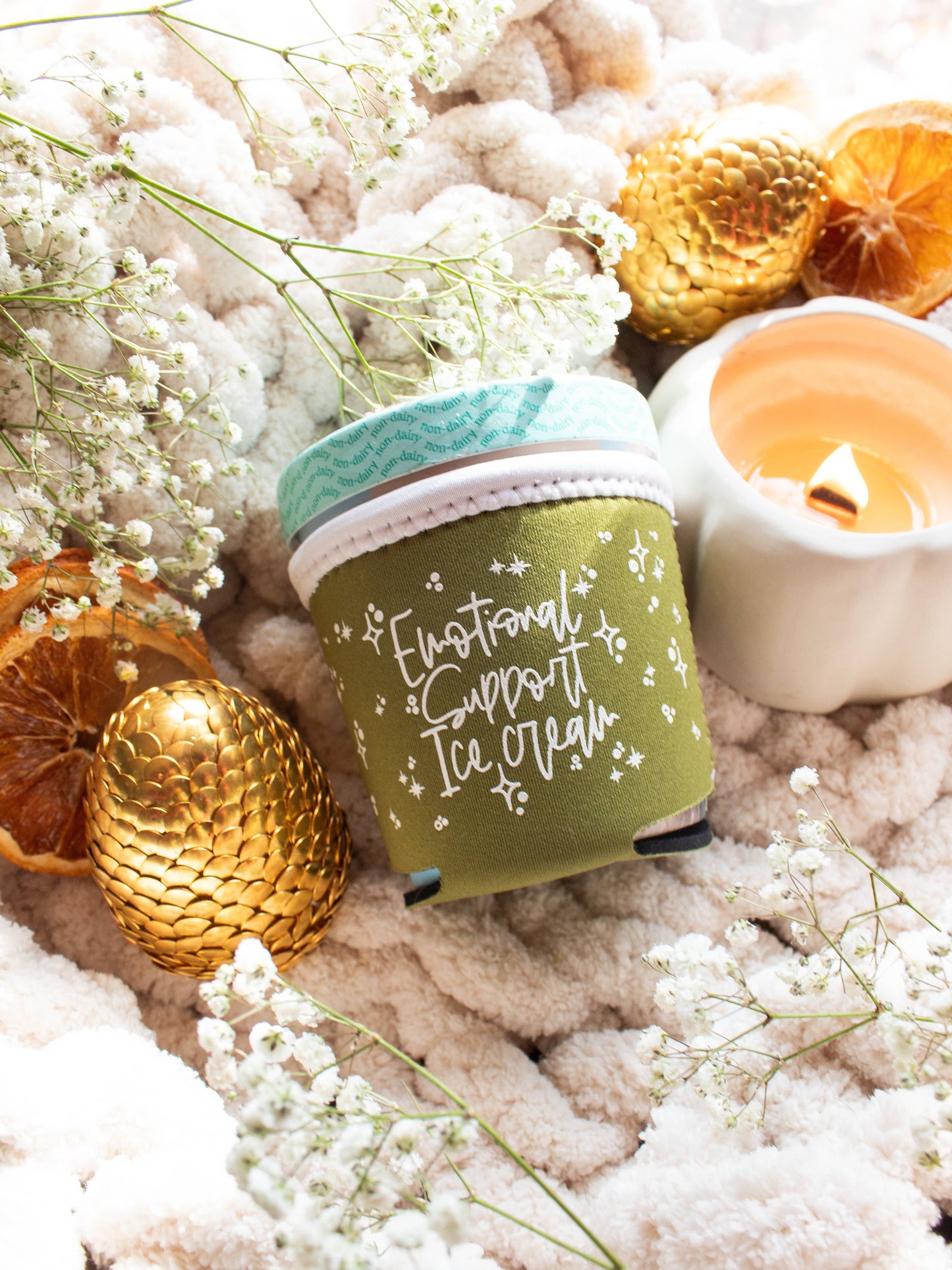 Ice Cream Pint Sleeve | Emotional Support Ice Cream | Green
