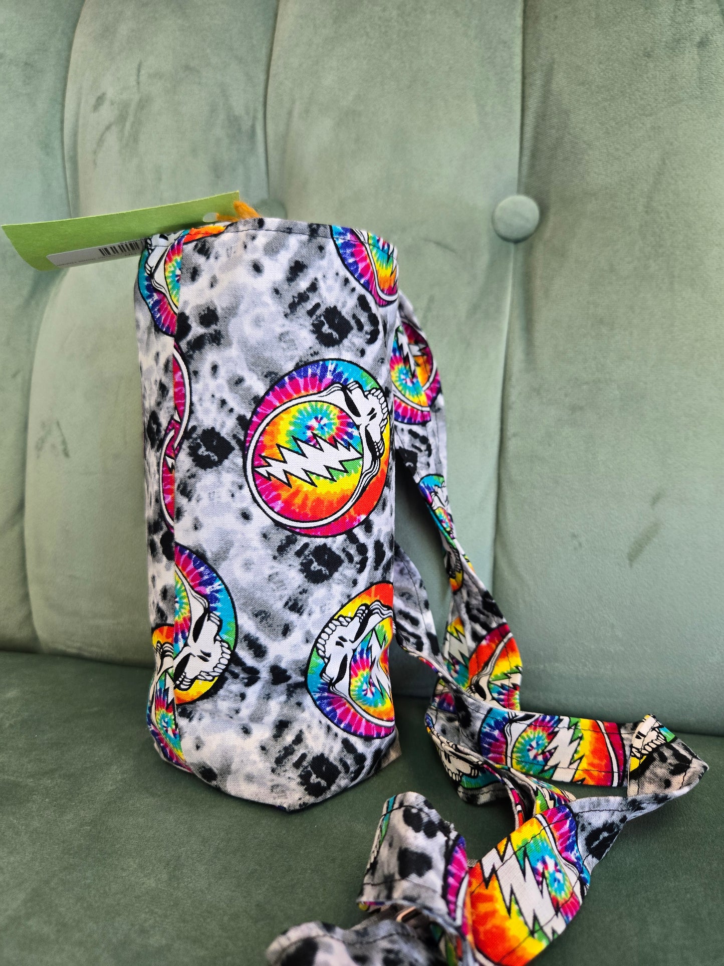 Crossbody Water Bottle Bag || Reclaimed Fabric || Upcycled Handmade