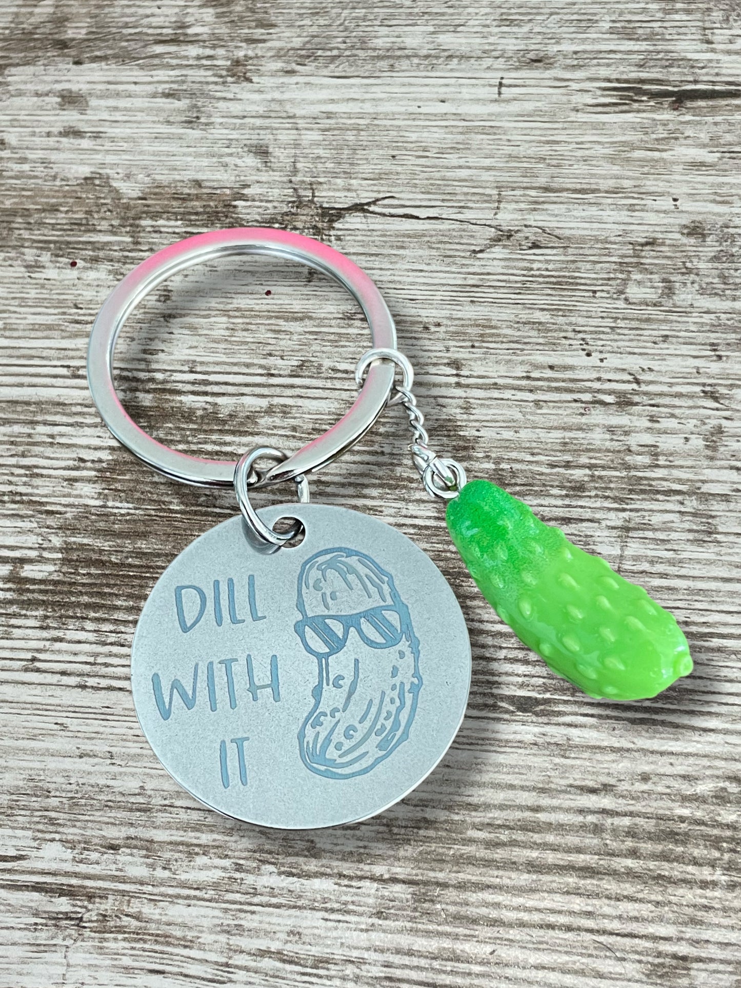 Dill With It Pickle Keychain