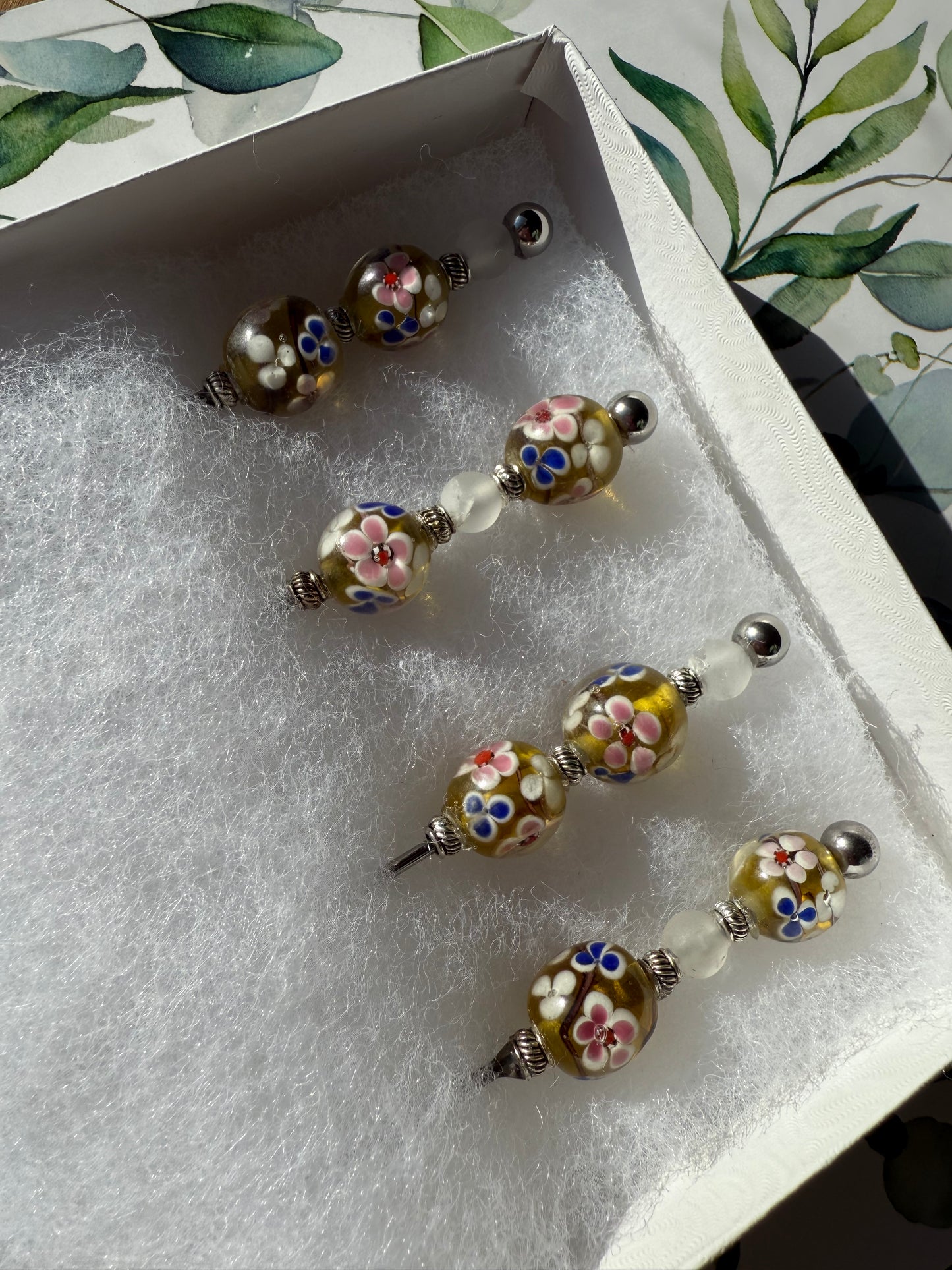 Yellow Floral 6” Appetizer Skewers