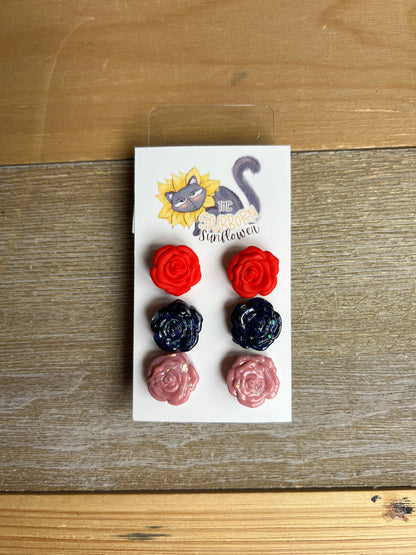 Rose Stud Earring Sets