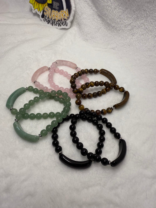 Crystal Beaded Bar Bracelets