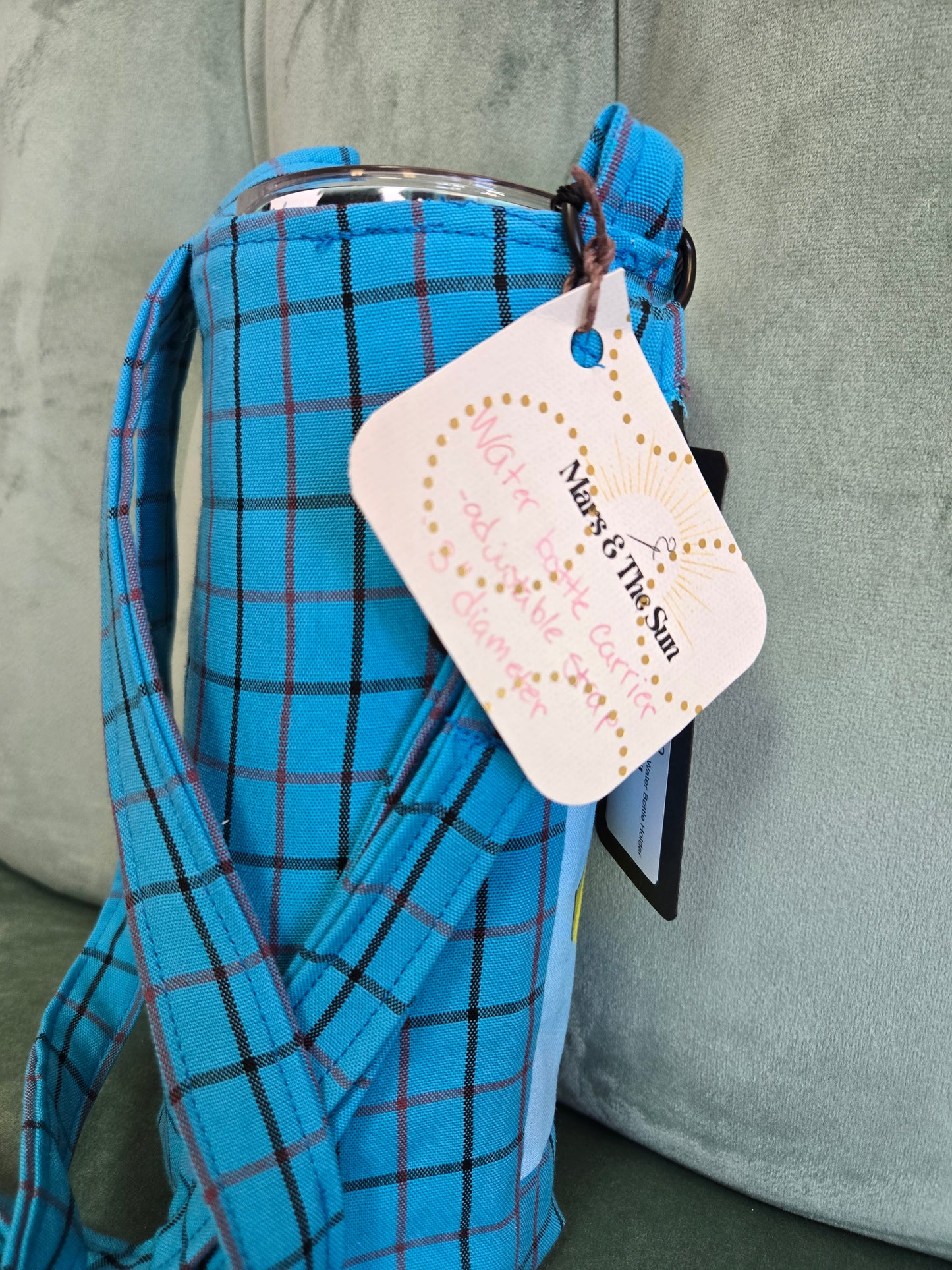 Crossbody Water Bottle Bag || Reclaimed Fabric || Upcycled Handmade