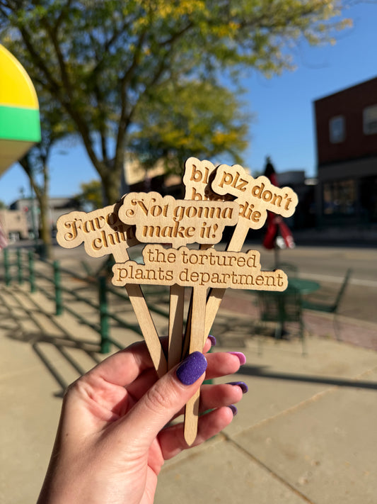 Funny Wooden Plant Markers