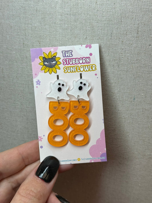 BOO Ghost Dangle Earrings