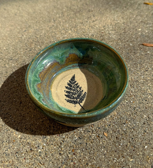 Green Leaf Pottery Trinket Dish