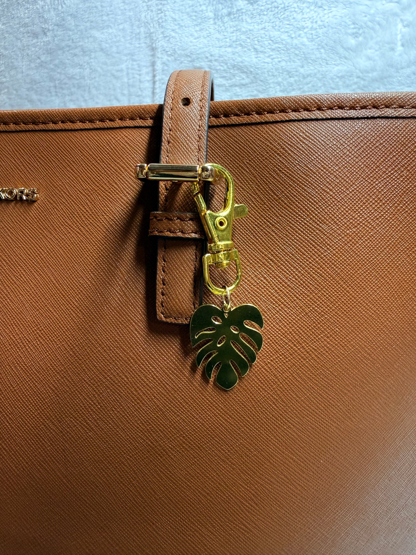 Brass Monstera Bag Charm