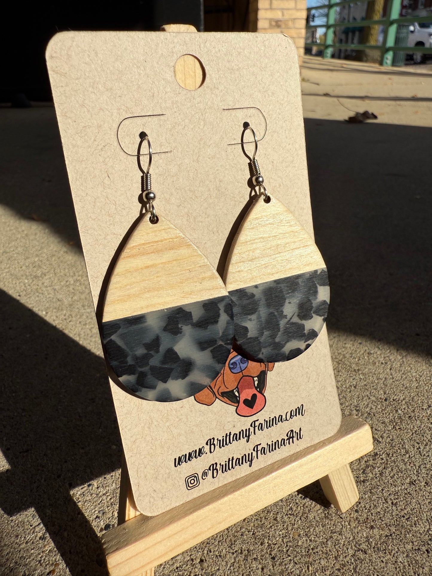 Wooden Dangle Earrings