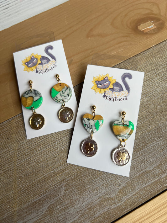 Lucky Dangle Stud Earrings