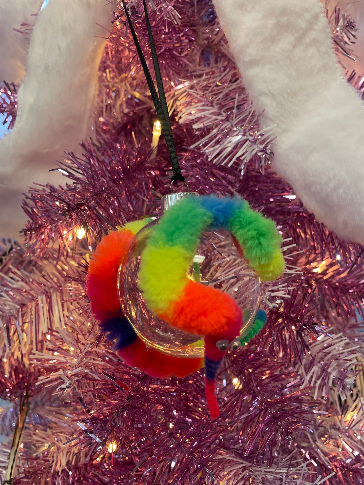 Fuzzy Worm Ornament