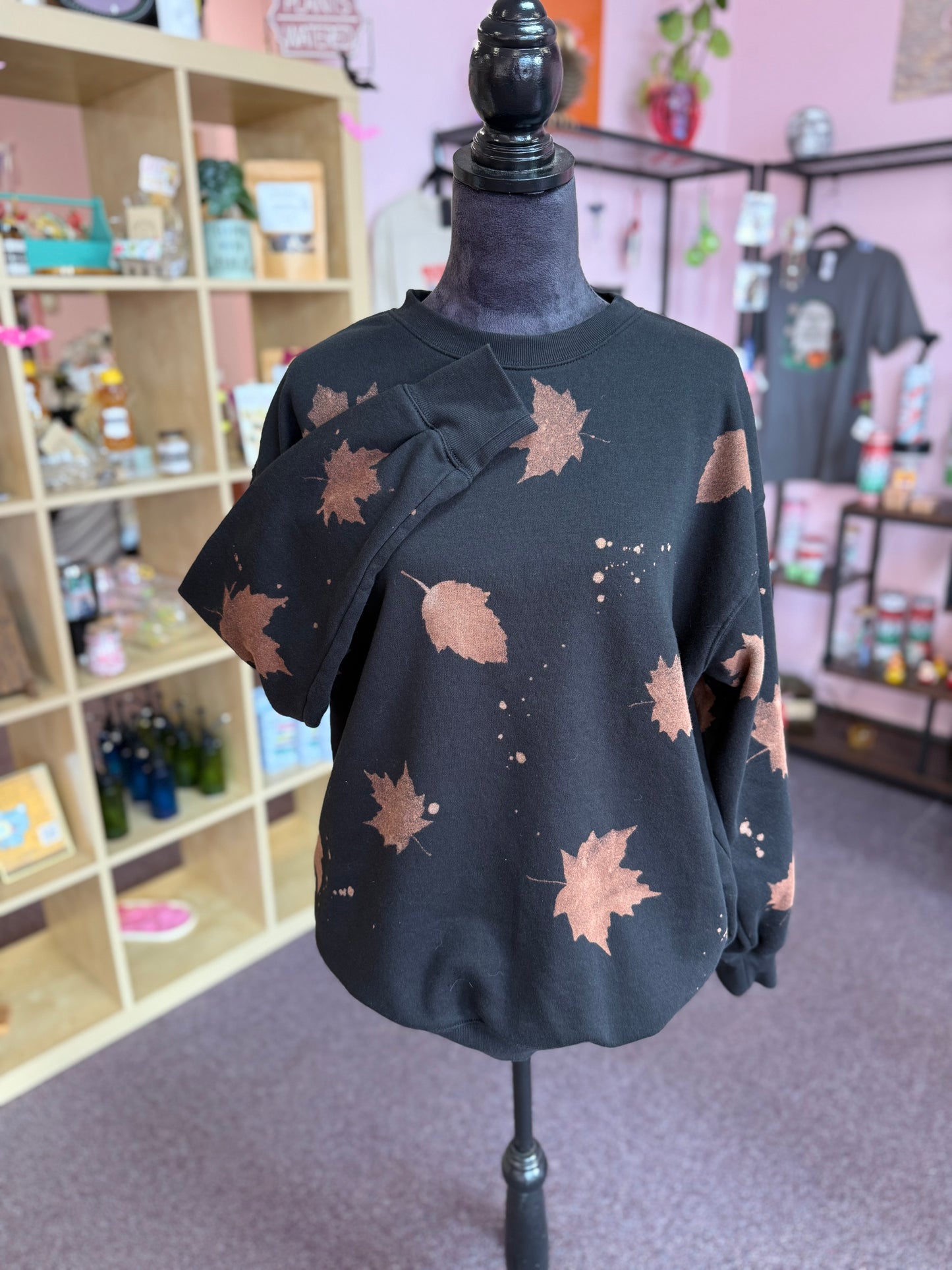 Bleached Fall Leaf Crewneck