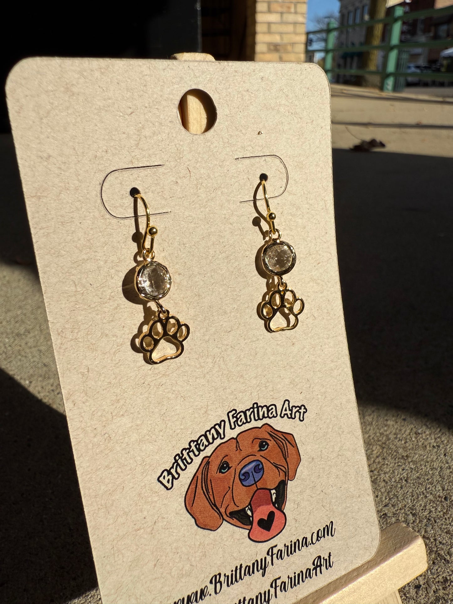 Simple Paw Dangle Earrings