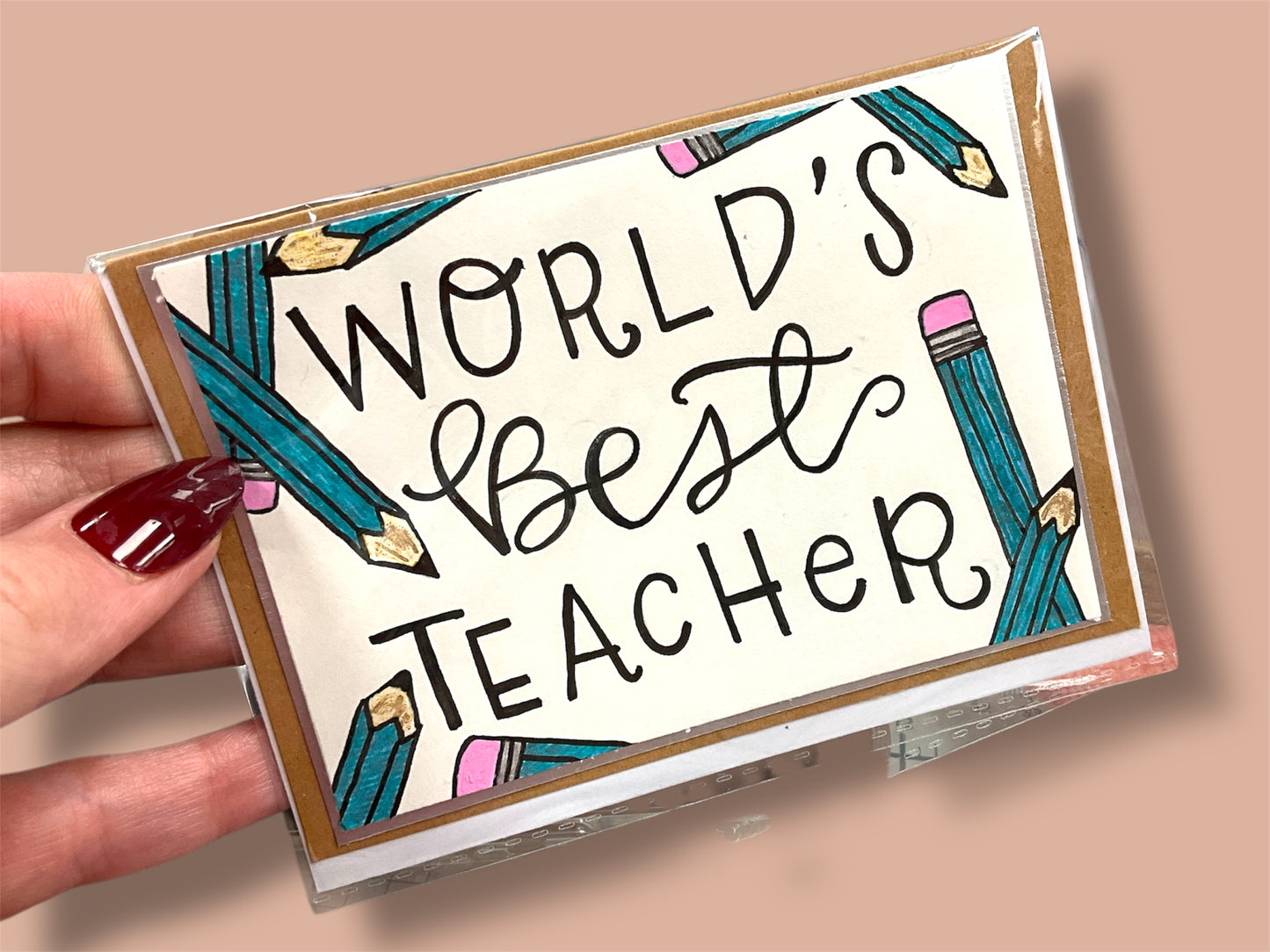 World’s Best Teacher Blank Greeting Card