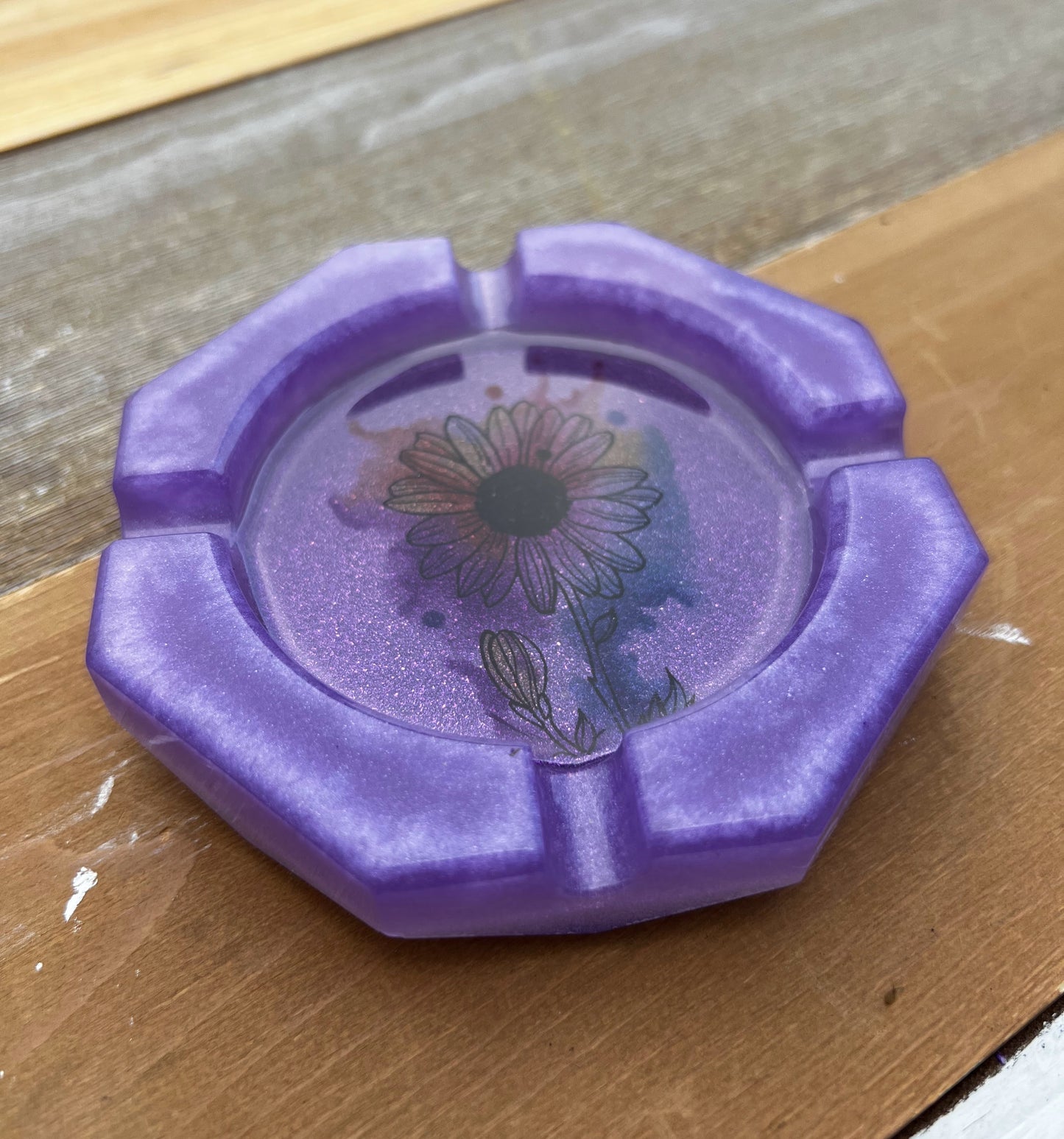 Purple Sunflower Ash Tray