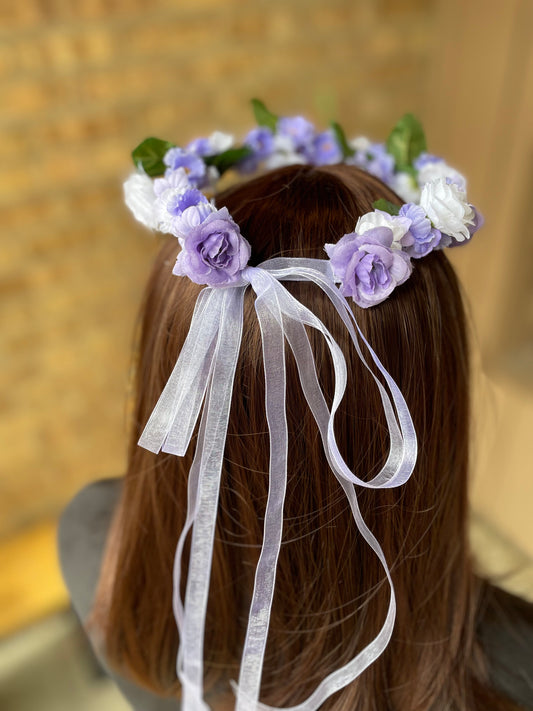 Purple Petals Flower Crown - Youth