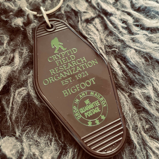 Motel Keychain - Cryptid Field Research - Bigfoot