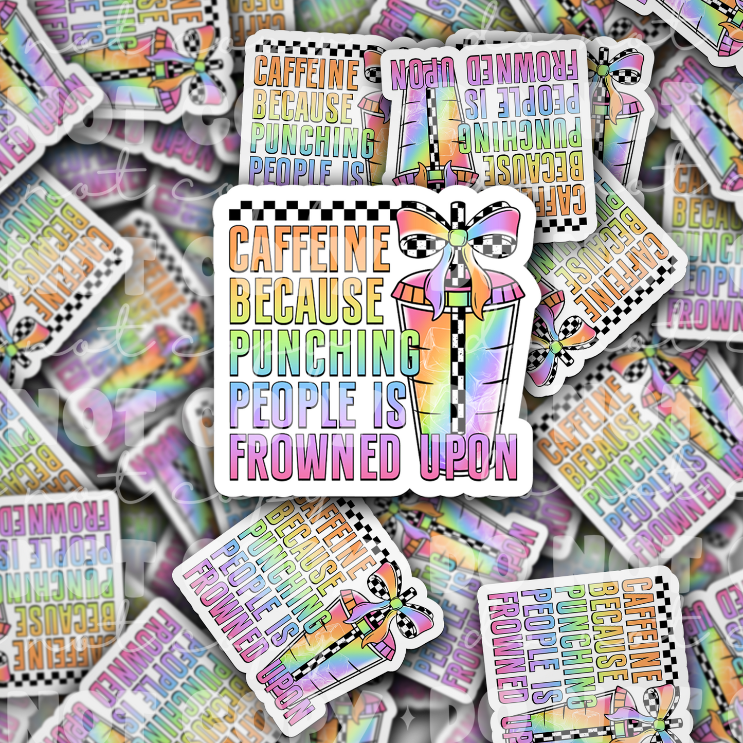 Caffeine Because Punching People Is Frowned Upon Sticker