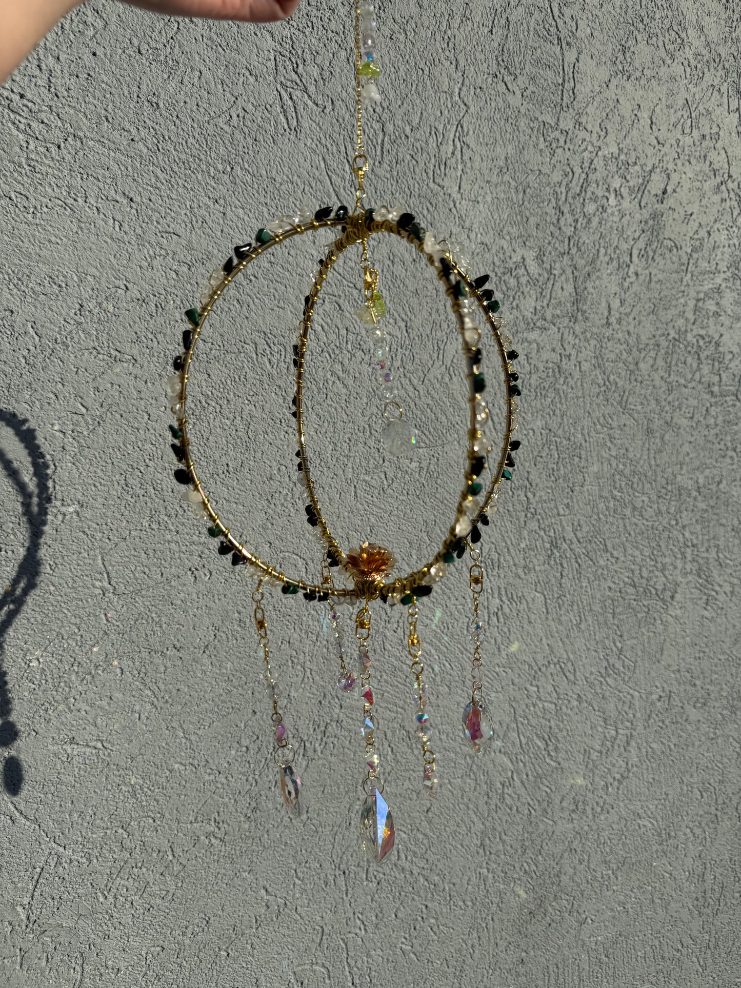 XL Beaded Crystal Suncatcher Sphere