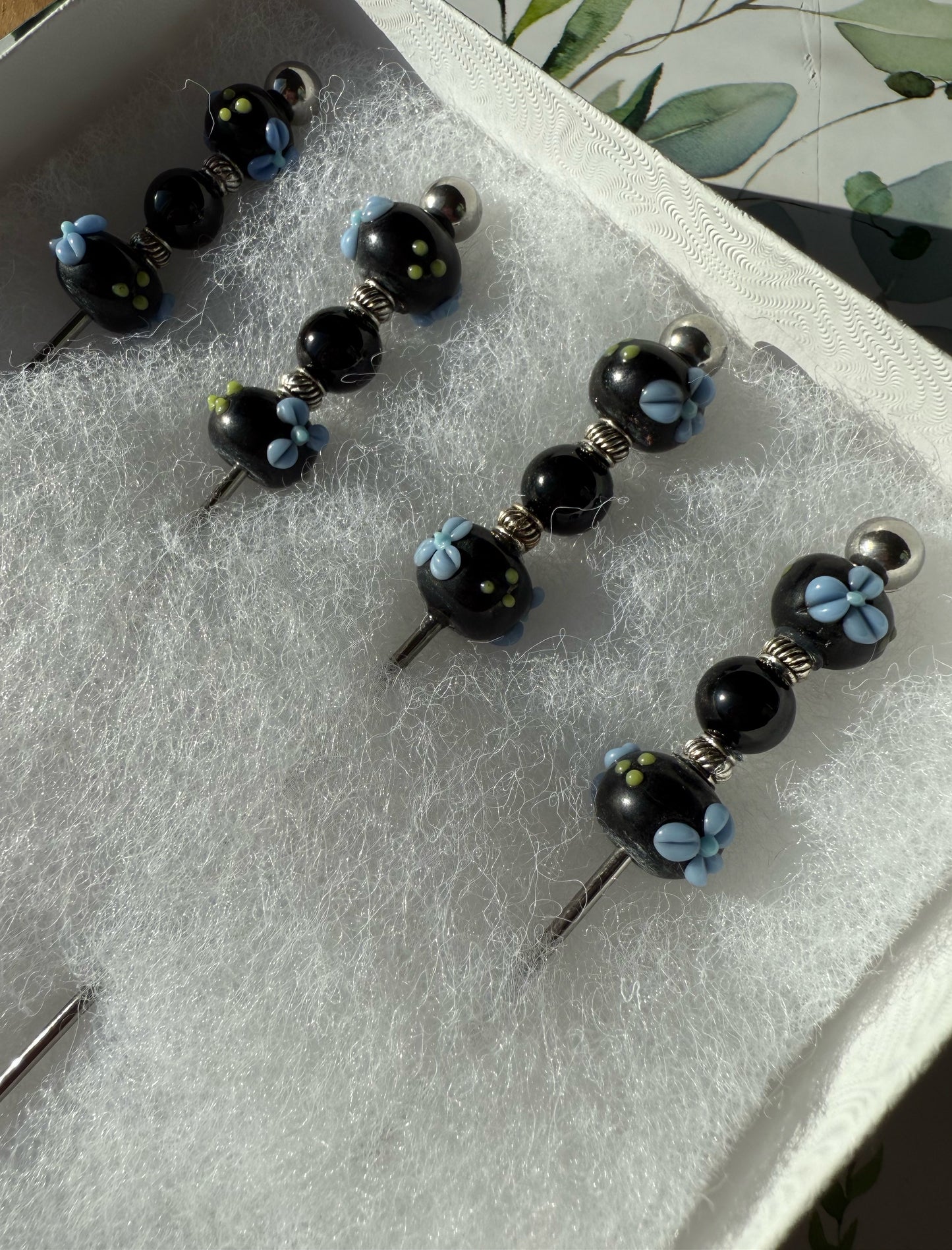 Blue Floral 6” Appetizer Skewers