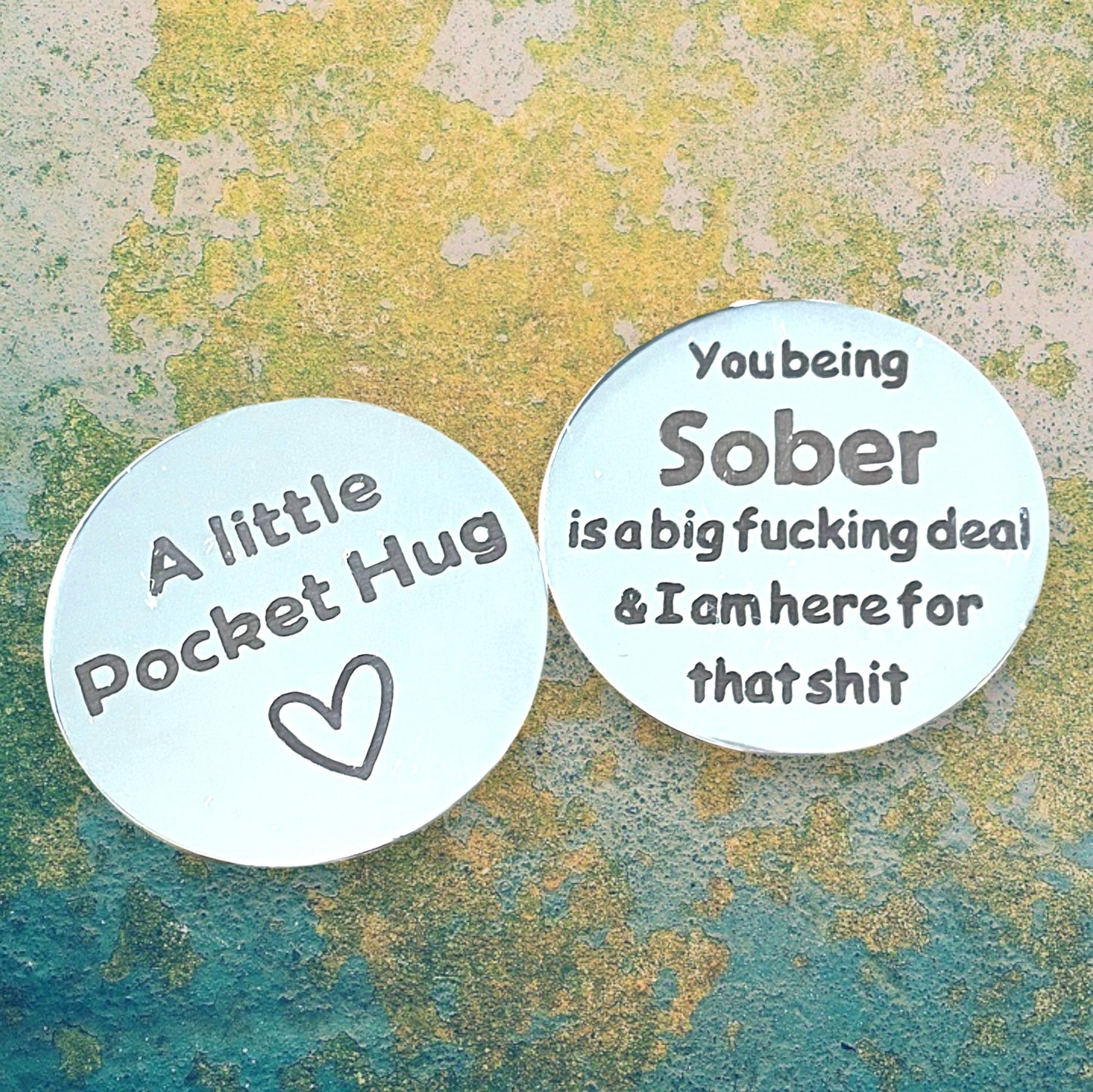 Sobriety Pocket Hug Coin