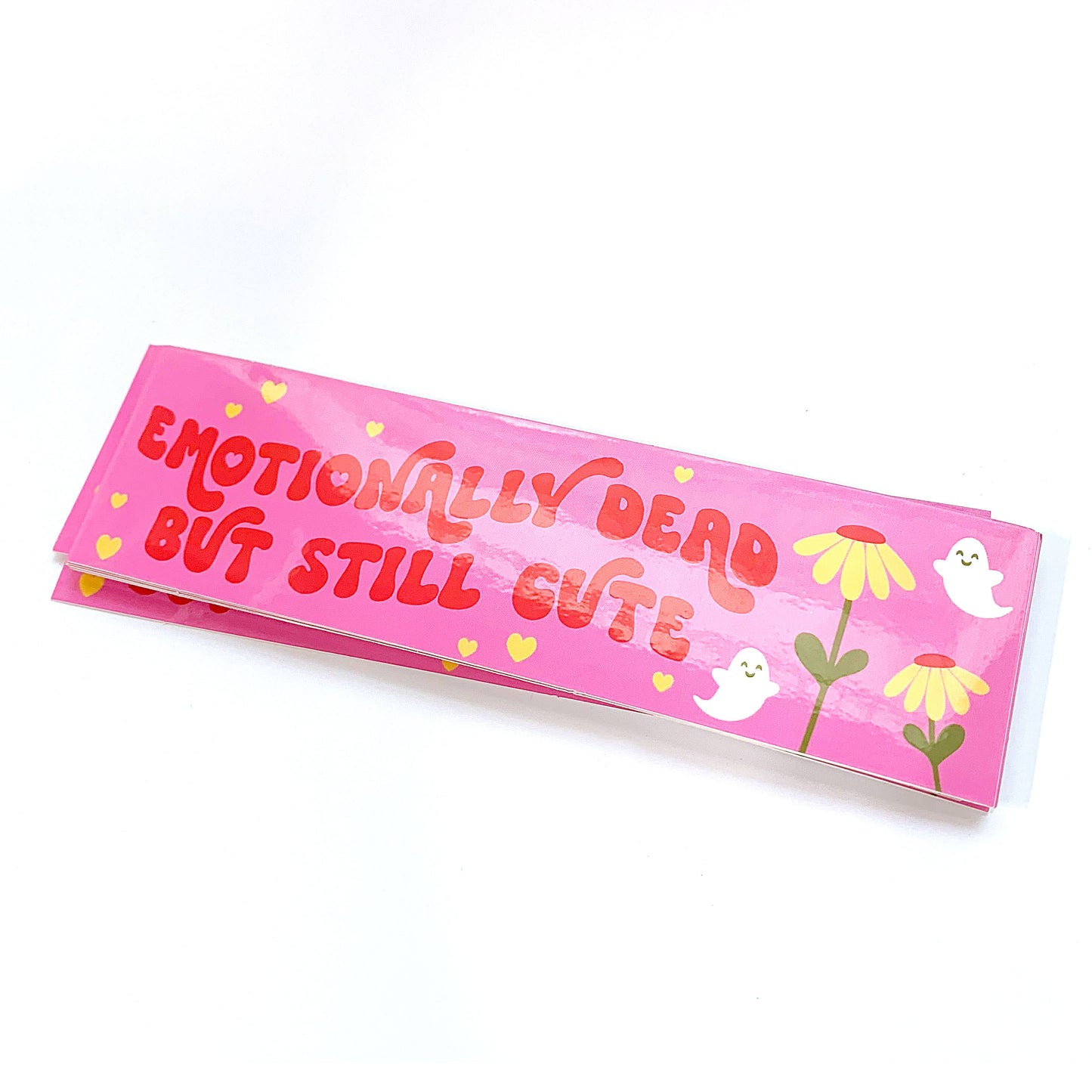 Emotionally Dead But Still Cute Ghost Floral Vinyl Sticker