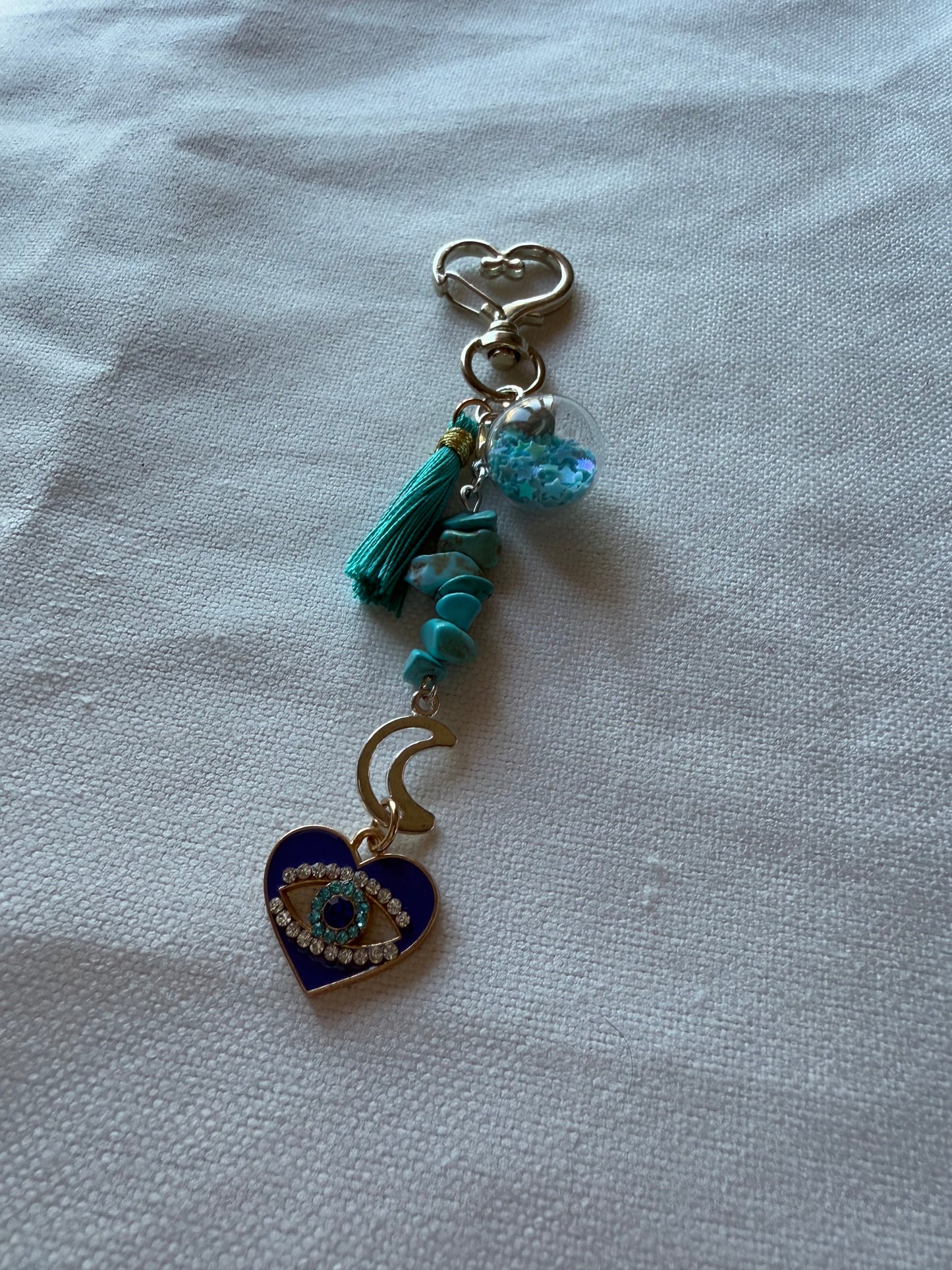 Beaded Eye Of Protection Keychain