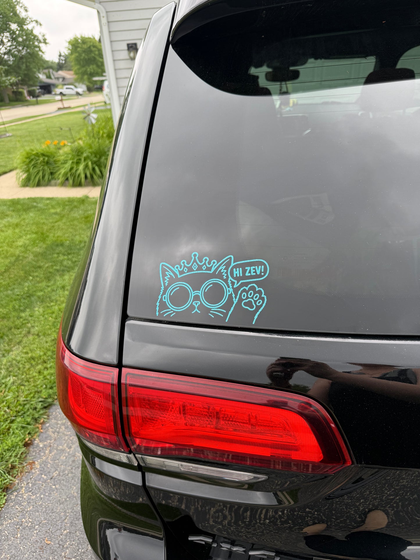 Metallic Hi Zev! Car Decal