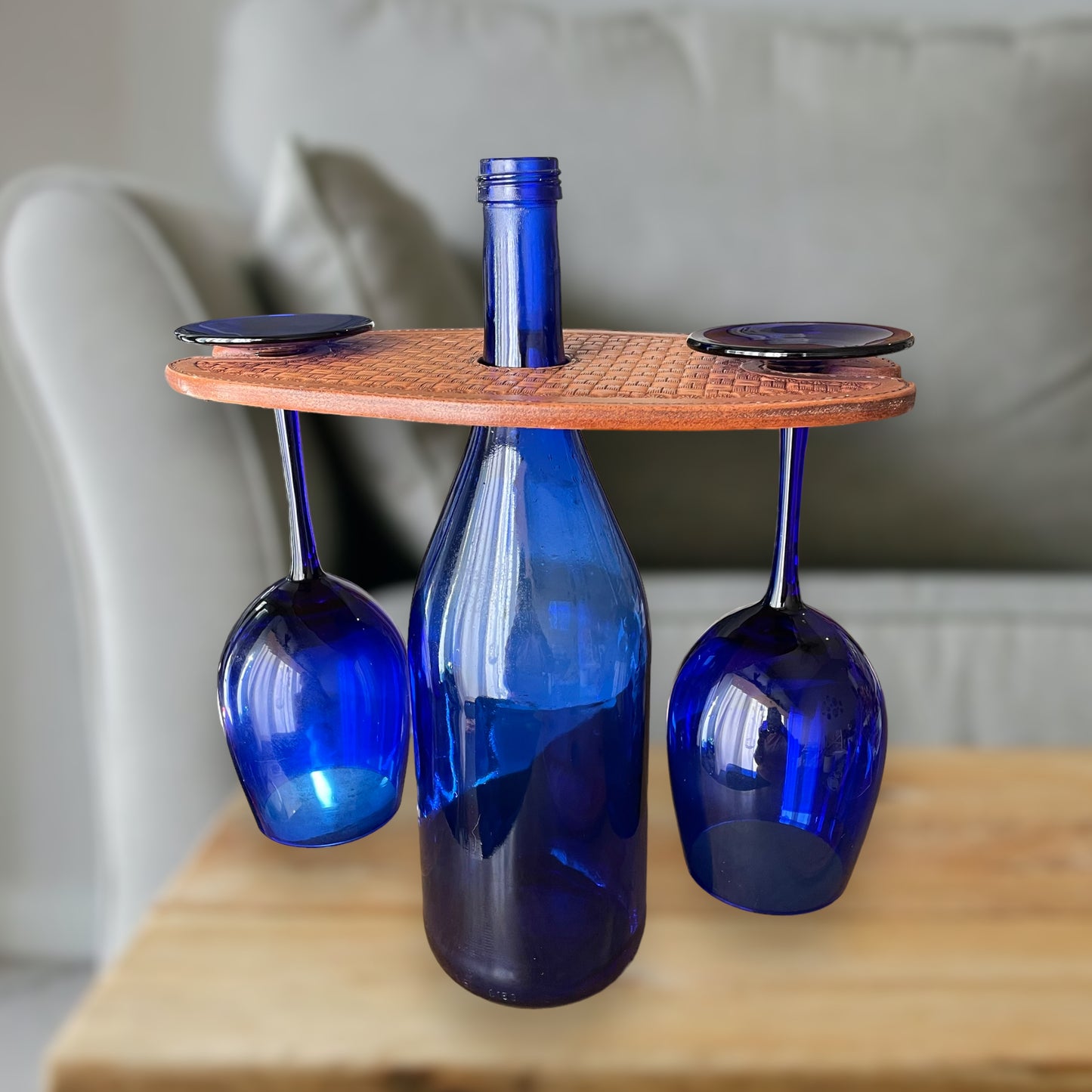 Leather wine caddy