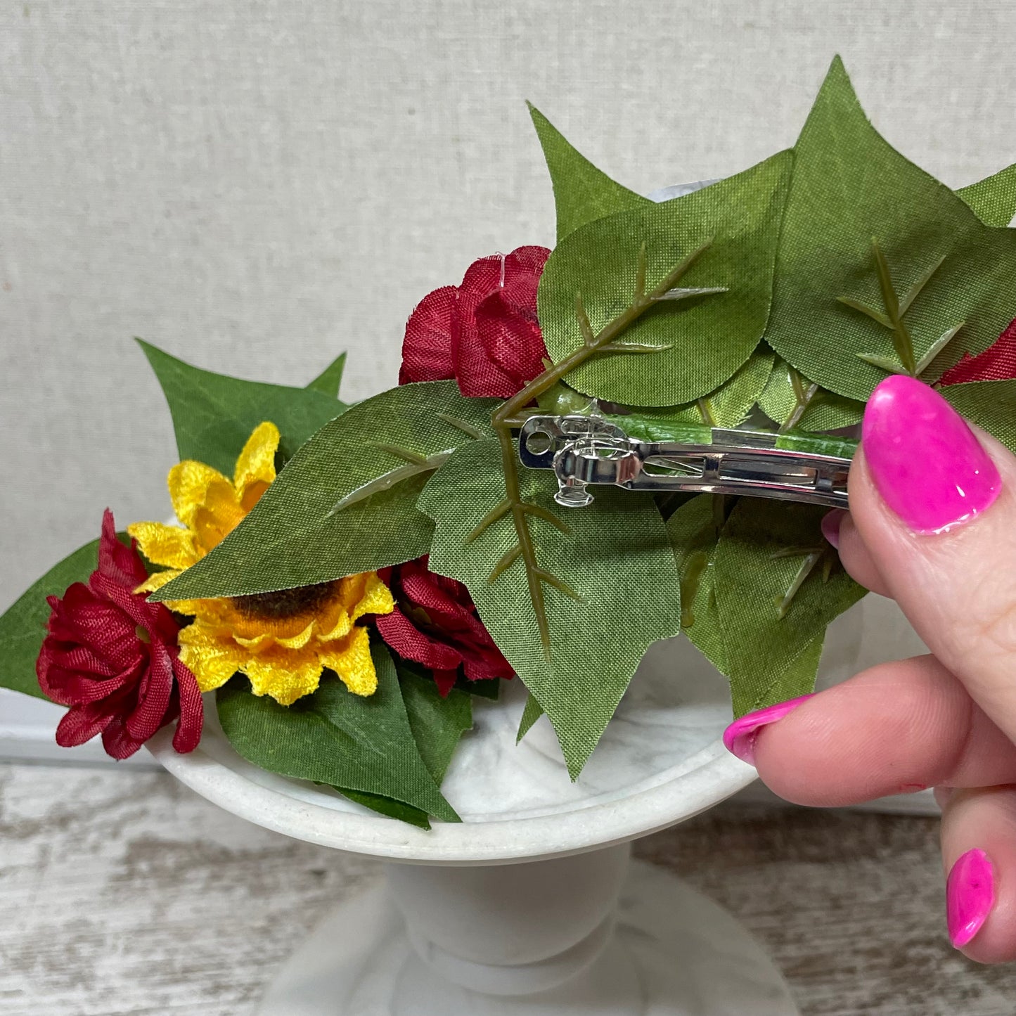 Faux Sunflower Hair Clip