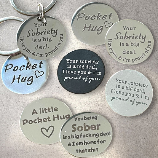 Sobriety Pocket Hug Coin