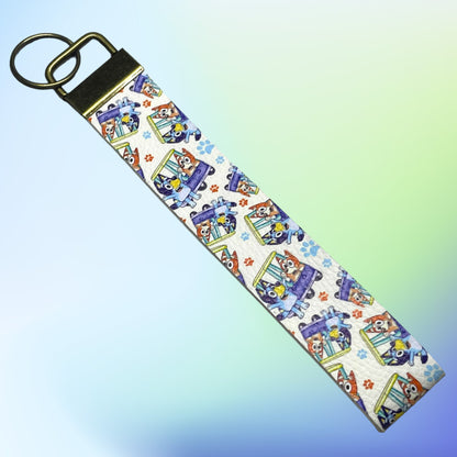 Blue Heeler Print Faux Leather Wristlet