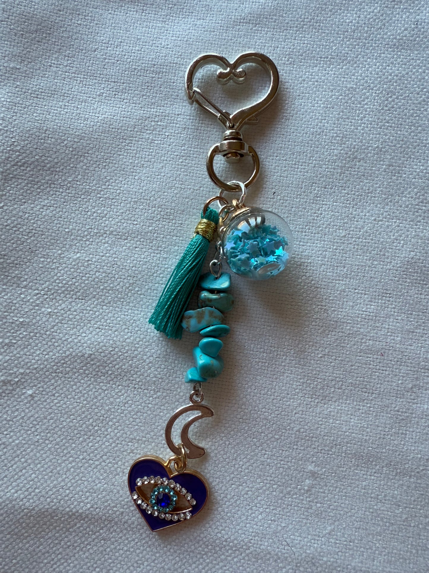 Beaded Eye Of Protection Keychain