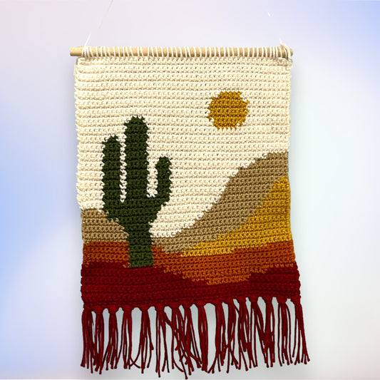 Crochet Wall Tapestry - Cactus