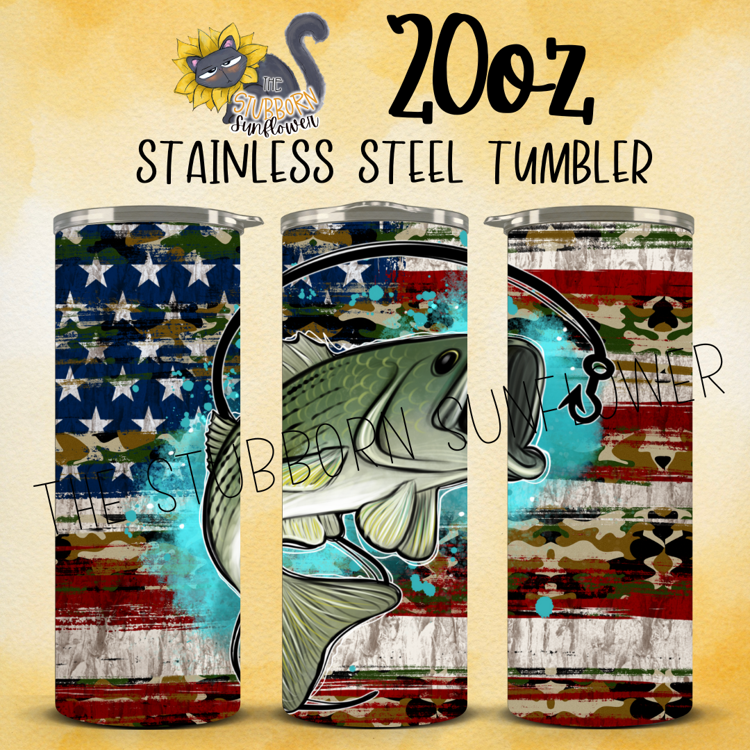 Patriotic Fish 20 oz Tumbler