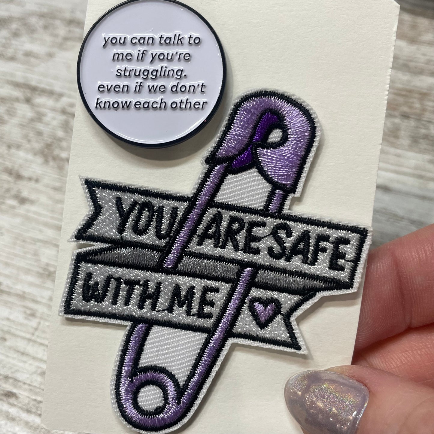 You Can Talk To Me Pin & Safe With Me Patch