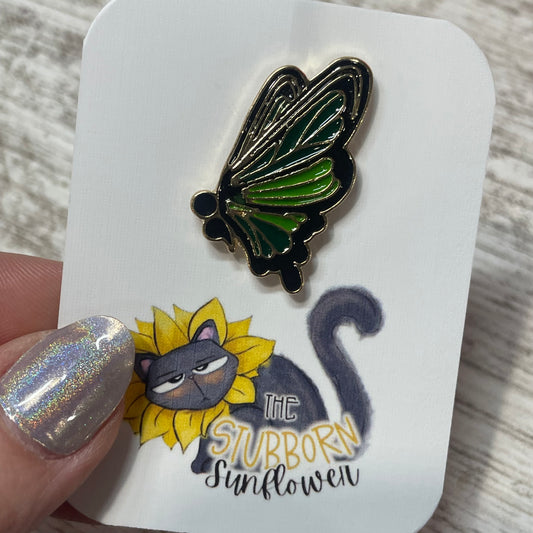 Semicolon Butterfly Pin