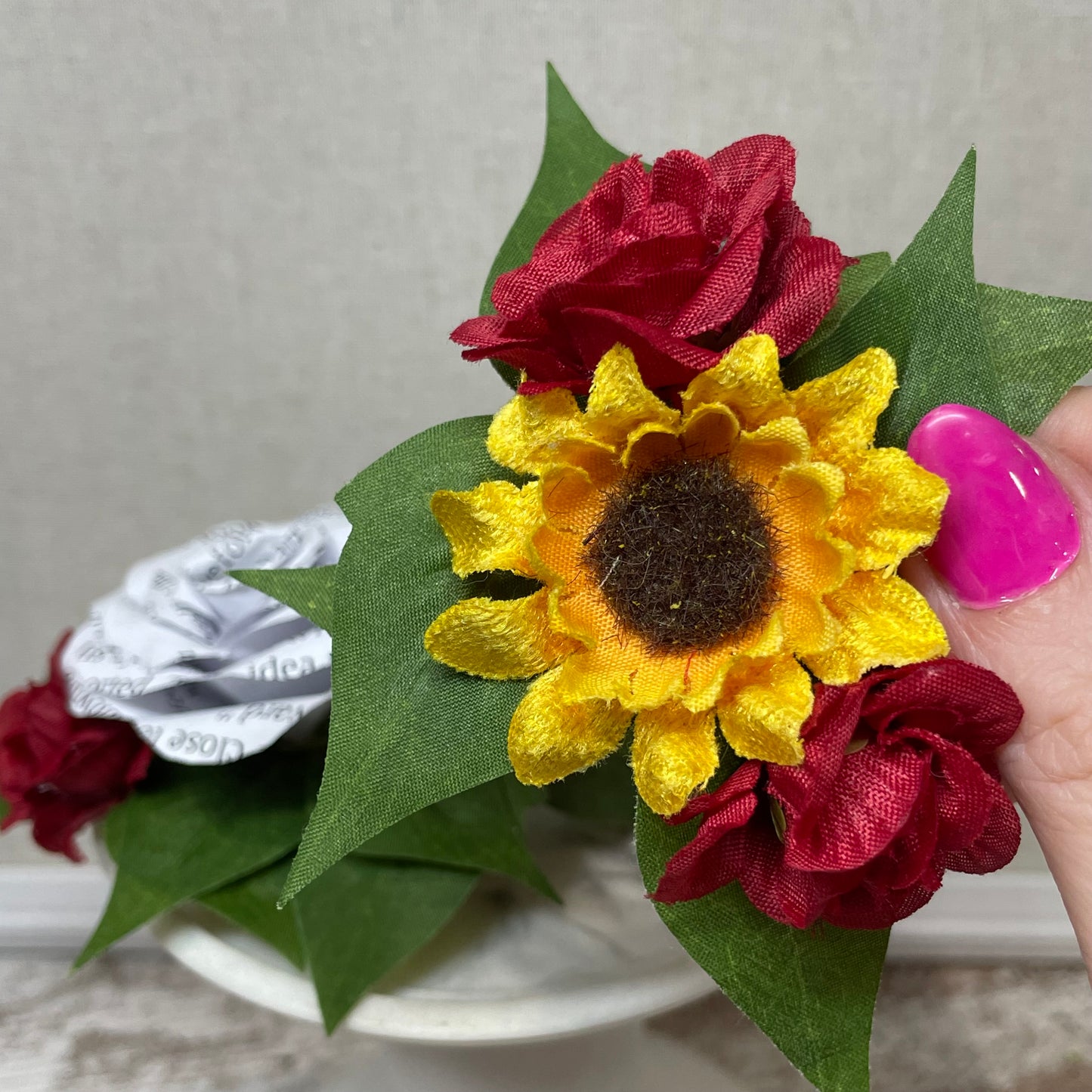 Faux Sunflower Hair Clip