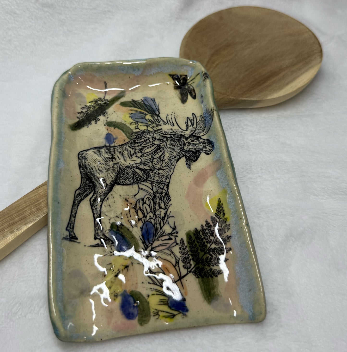 Moose Pottery Spoon Rest