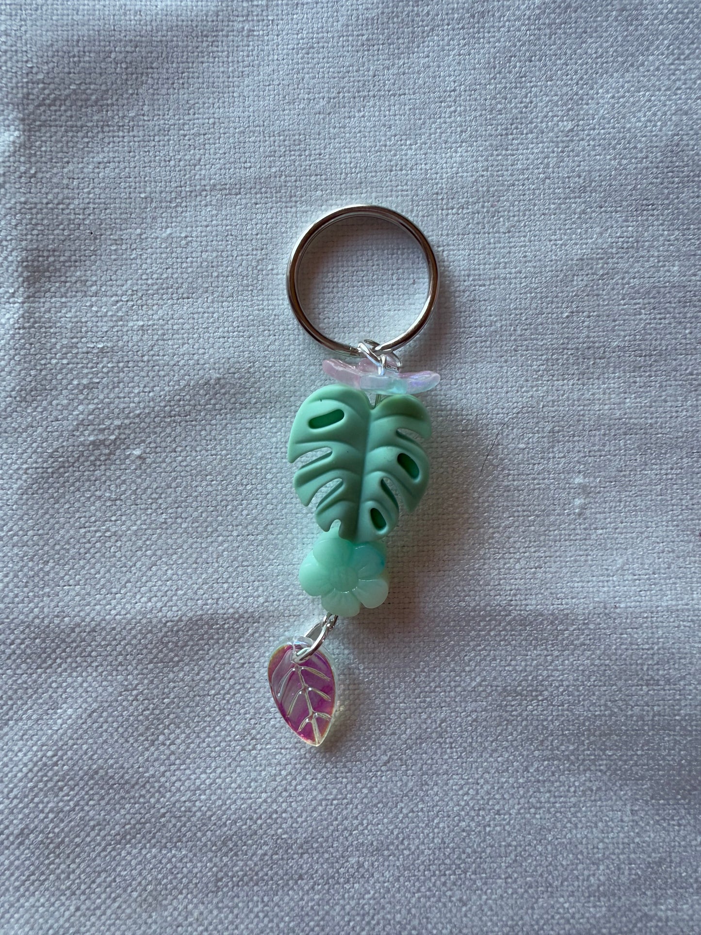 Whimsy Monstera Keychain