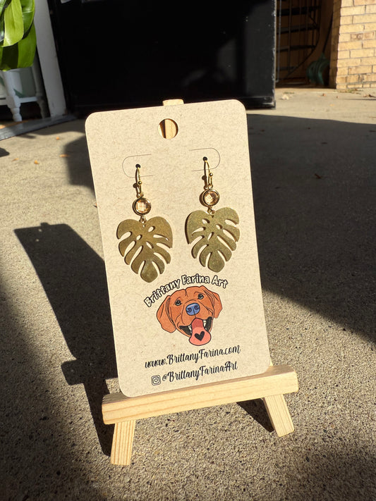 Monstera Dangle Earrings