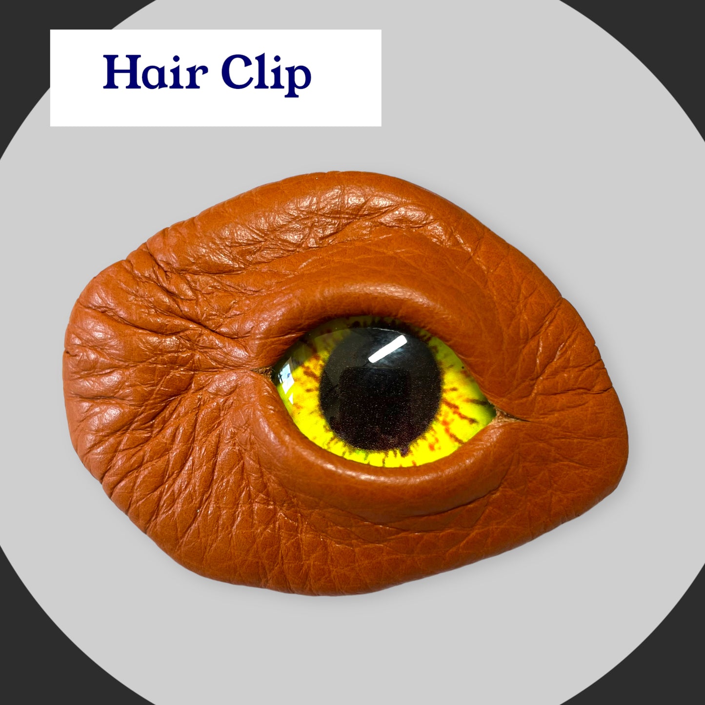 Leather Eye Hair Clips