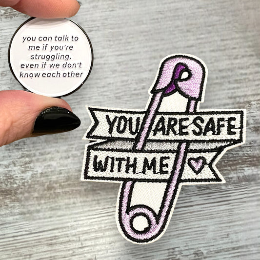 You Can Talk To Me Pin & Safe With Me Patch