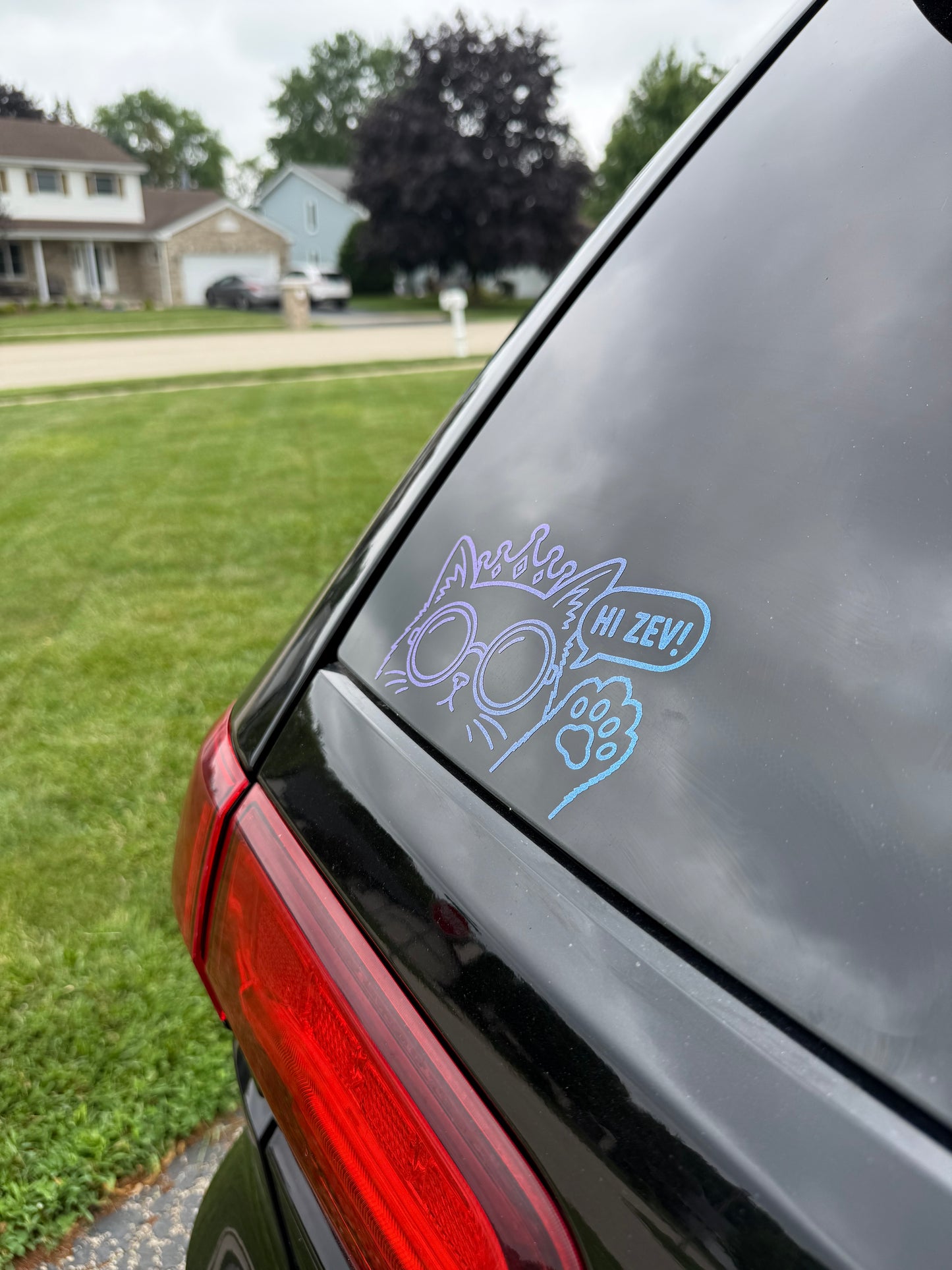 Metallic Hi Zev! Car Decal