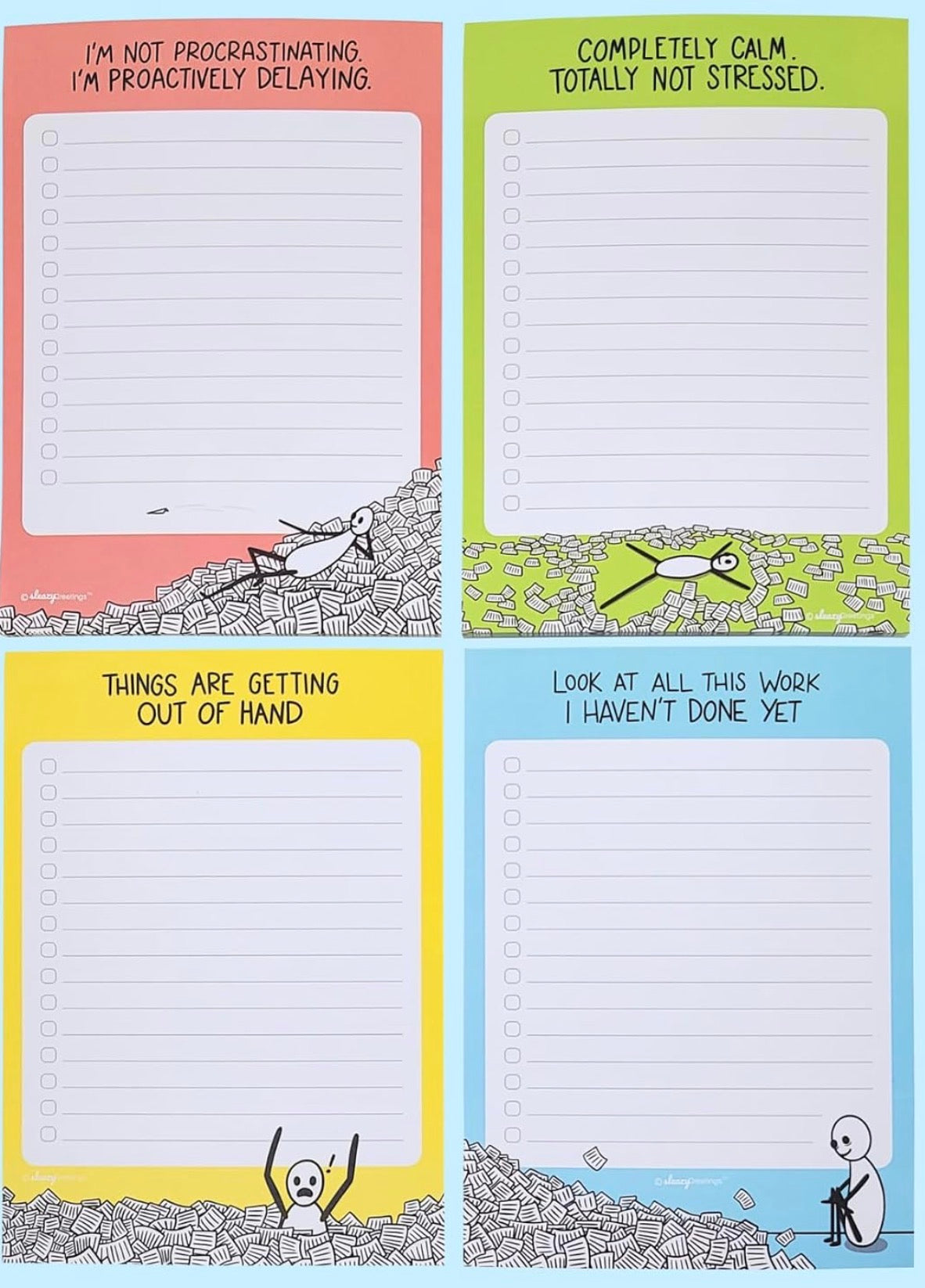 Office Humor | 5x7 notepad | procrastination stress to-do