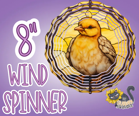 Stained Glass Chick 8” Wind Spinner