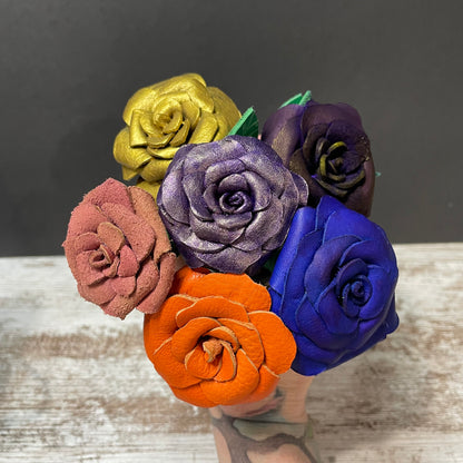 Mini 6” Leather Rose