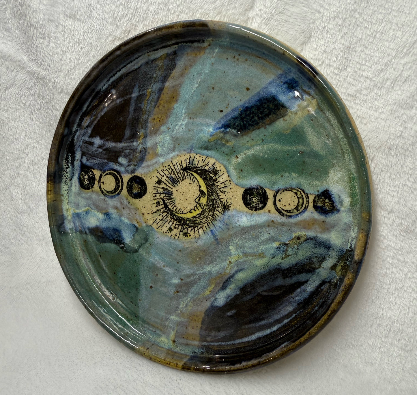 Round Celestial Pottery Tray