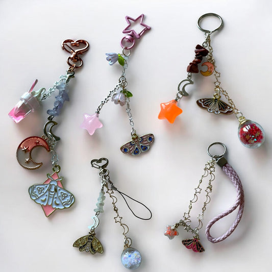 Whimsy Moth Keychains